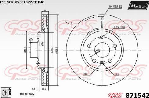 Maxtech 871542.0080 - Disque de frein cwaw.fr