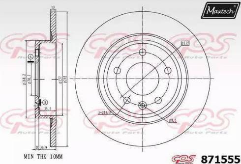 Maxtech 871555.0000 - Disque de frein cwaw.fr