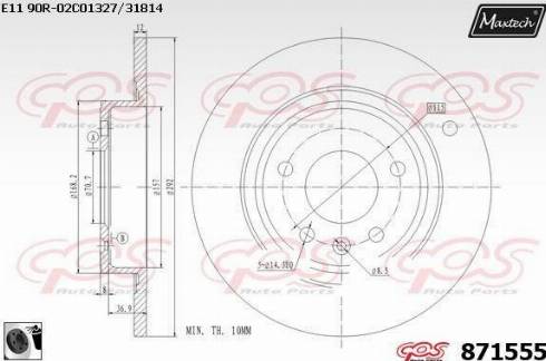 Maxtech 871555.0060 - Disque de frein cwaw.fr