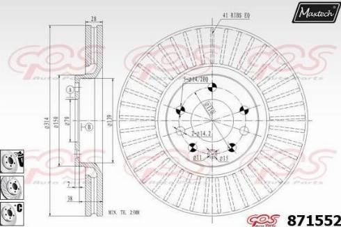 Maxtech 871552.6880 - Disque de frein cwaw.fr