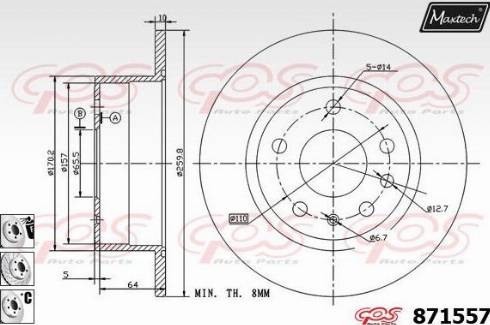 Maxtech 871557.6980 - Disque de frein cwaw.fr