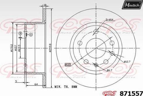 Maxtech 871557.0000 - Disque de frein cwaw.fr