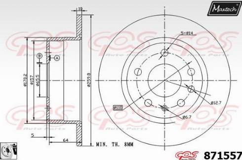 Maxtech 871557.0080 - Disque de frein cwaw.fr