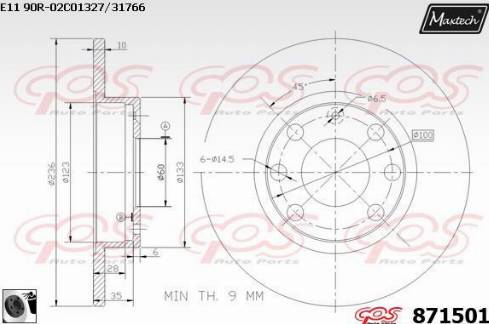 Maxtech 871501.0060 - Disque de frein cwaw.fr