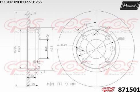 Maxtech 871501.0000 - Disque de frein cwaw.fr