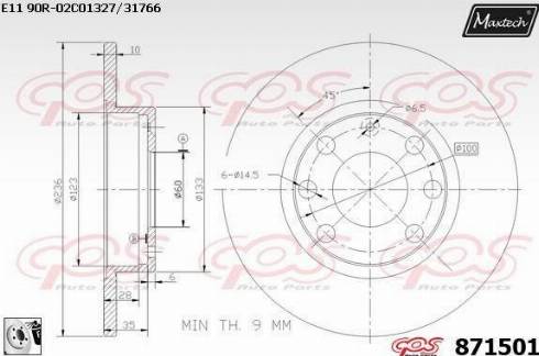 Maxtech 871501.0080 - Disque de frein cwaw.fr