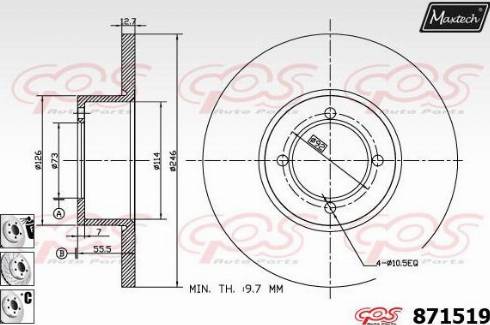 Maxtech 871519.6980 - Disque de frein cwaw.fr