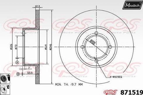 Maxtech 871519.6060 - Disque de frein cwaw.fr