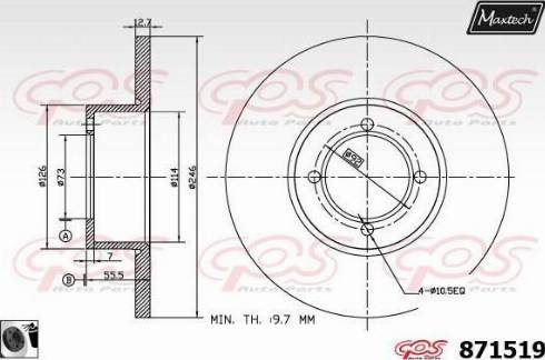 Maxtech 871519.0060 - Disque de frein cwaw.fr