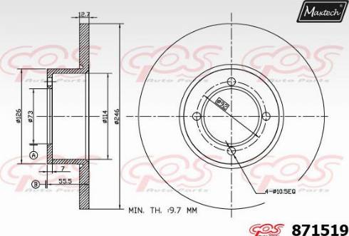 Maxtech 871519.0000 - Disque de frein cwaw.fr