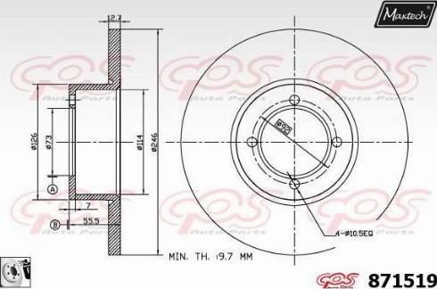 Maxtech 871519.0080 - Disque de frein cwaw.fr