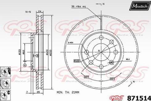 Maxtech 871514.6980 - Disque de frein cwaw.fr