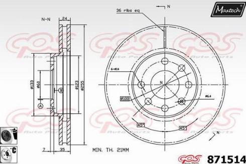 Maxtech 871514.6060 - Disque de frein cwaw.fr