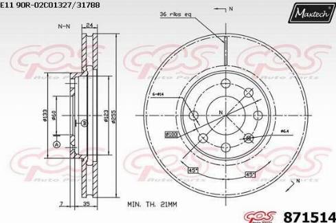 Maxtech 871514.0000 - Disque de frein cwaw.fr