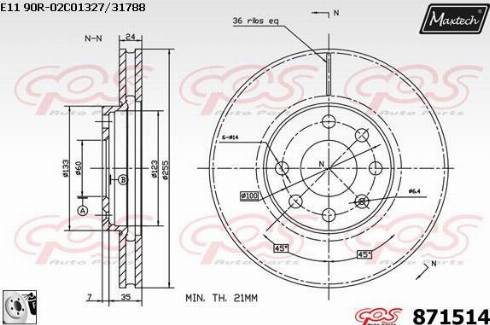 Maxtech 871514.0080 - Disque de frein cwaw.fr