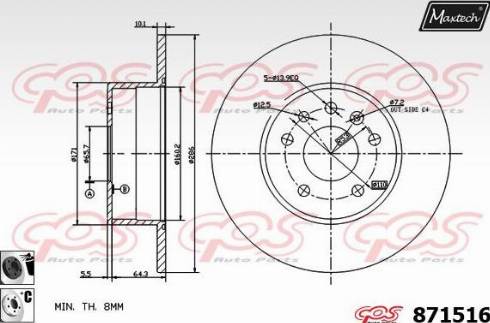 Maxtech 871516.6060 - Disque de frein cwaw.fr