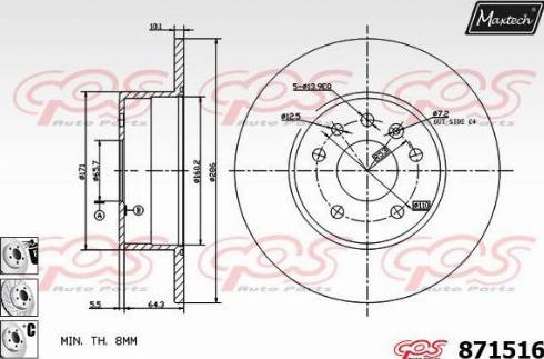 Maxtech 871516.6880 - Disque de frein cwaw.fr