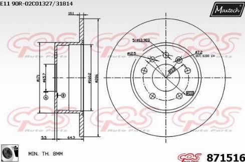 Maxtech 871516.0060 - Disque de frein cwaw.fr