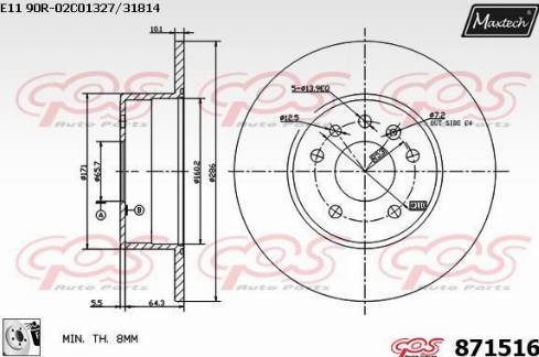 Maxtech 871516.0080 - Disque de frein cwaw.fr