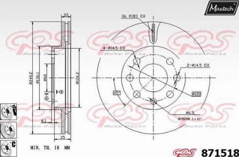 Maxtech 871518.6980 - Disque de frein cwaw.fr