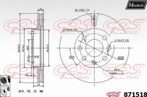 Maxtech 871518.6060 - Disque de frein cwaw.fr