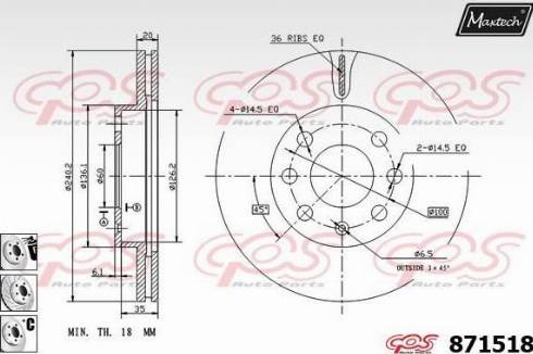 Maxtech 871518.6880 - Disque de frein cwaw.fr