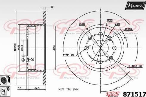 Maxtech 871517.6060 - Disque de frein cwaw.fr