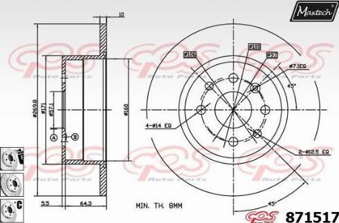 Maxtech 871517.6880 - Disque de frein cwaw.fr