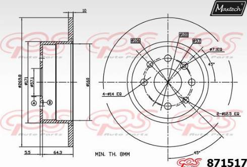 Maxtech 871517.0000 - Disque de frein cwaw.fr