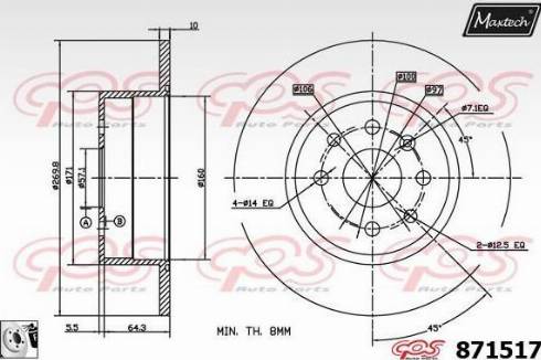 Maxtech 871517.0080 - Disque de frein cwaw.fr