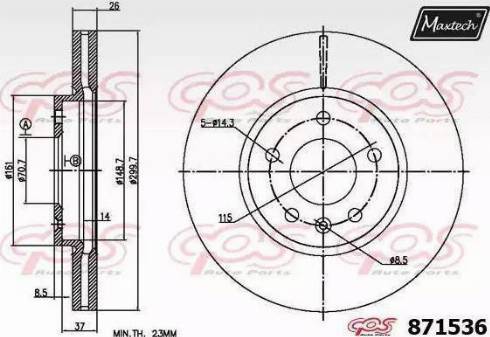 Maxtech 871536.0000 - Disque de frein cwaw.fr