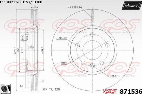 Maxtech 871536.0060 - Disque de frein cwaw.fr