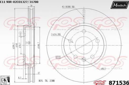 Maxtech 871536.0080 - Disque de frein cwaw.fr