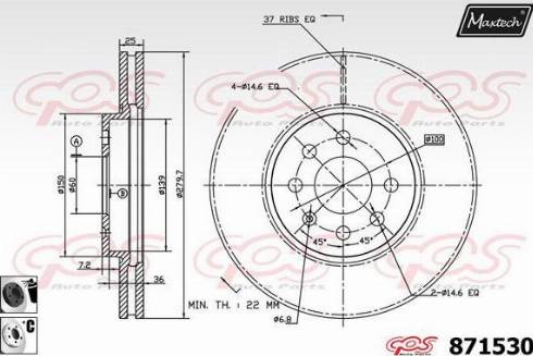 Maxtech 871530.6060 - Disque de frein cwaw.fr