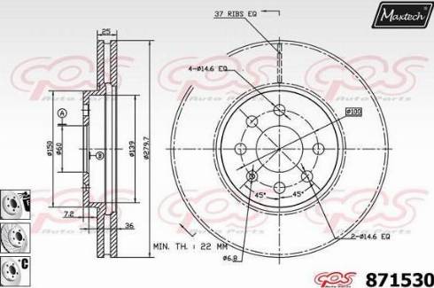 Maxtech 871530.6880 - Disque de frein cwaw.fr