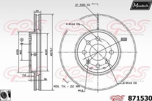 Maxtech 871530.0060 - Disque de frein cwaw.fr