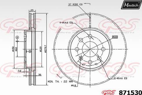 Maxtech 871530.0000 - Disque de frein cwaw.fr