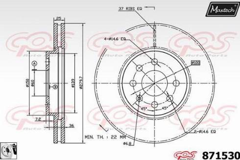 Maxtech 871530.0080 - Disque de frein cwaw.fr