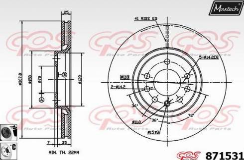 Maxtech 871531.6060 - Disque de frein cwaw.fr