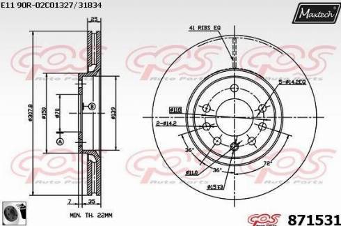 Maxtech 871531.0060 - Disque de frein cwaw.fr