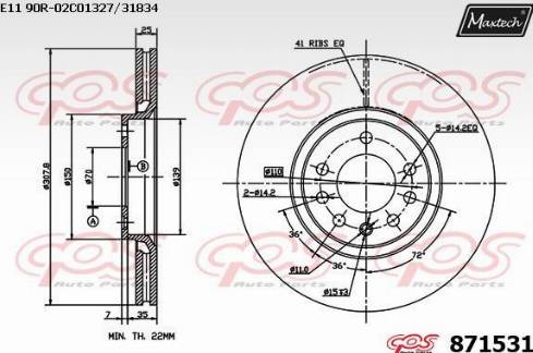 Maxtech 871531.0000 - Disque de frein cwaw.fr