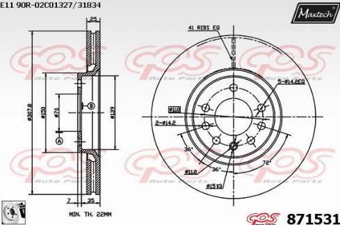 Maxtech 871531.0080 - Disque de frein cwaw.fr