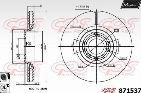 Maxtech 871537.6060 - Disque de frein cwaw.fr