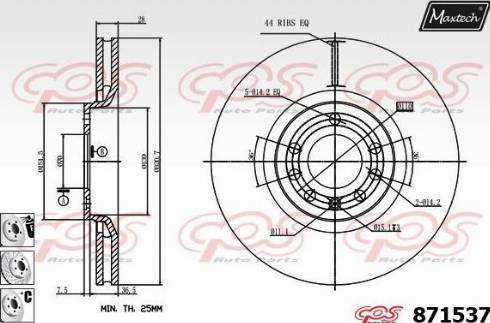 Maxtech 871537.6880 - Disque de frein cwaw.fr