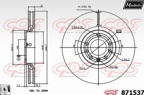 Maxtech 871537.0080 - Disque de frein cwaw.fr