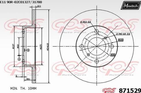 Maxtech 871529.0000 - Disque de frein cwaw.fr