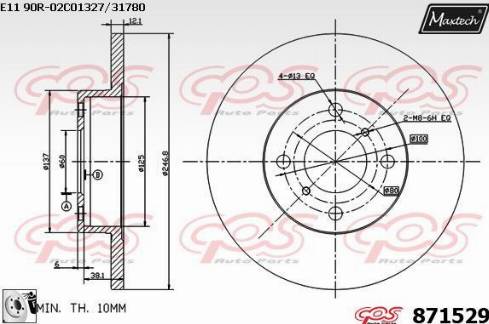 Maxtech 871529.0080 - Disque de frein cwaw.fr