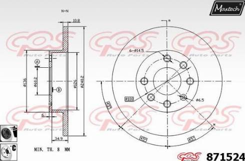 Maxtech 871524.6060 - Disque de frein cwaw.fr