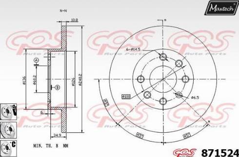 Maxtech 871524.6880 - Disque de frein cwaw.fr