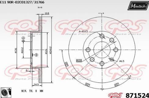 Maxtech 871524.0060 - Disque de frein cwaw.fr